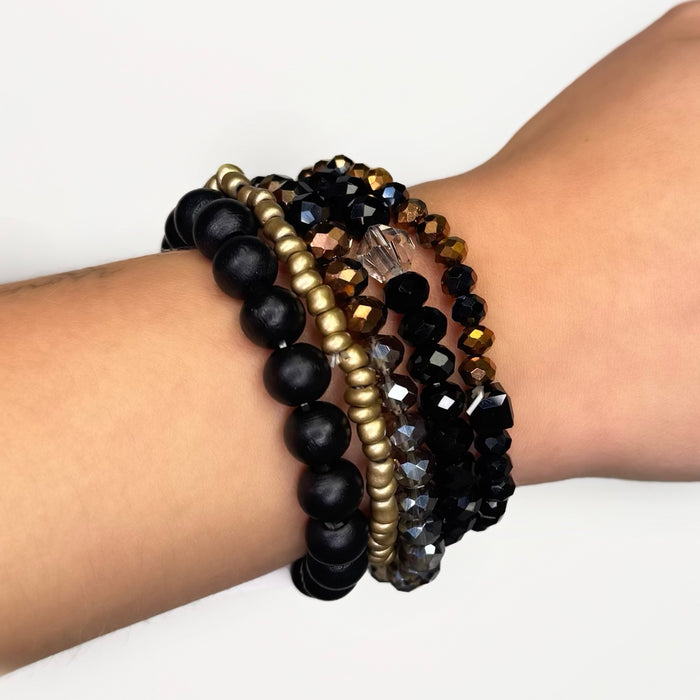 Black & Gold Bracelet Stack