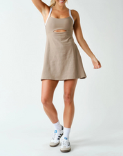 The On The Move Active Dress Taupe