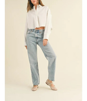 Erica Cropped Button Shirt