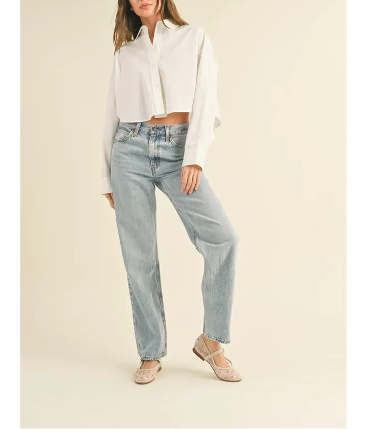 Erica Cropped Button Shirt