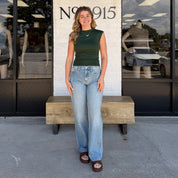 The Elle Ruched Top Hunter Green