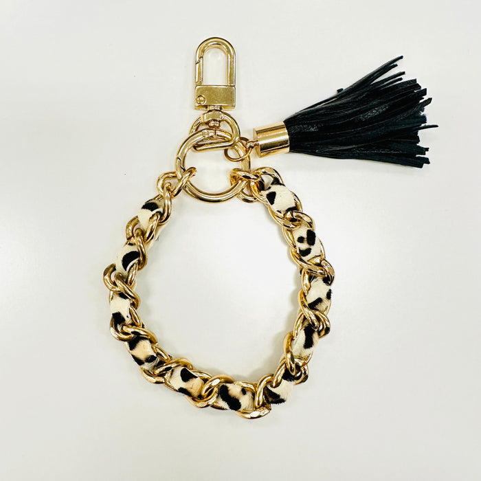 Chain Link Bangel Keychain W Tassel