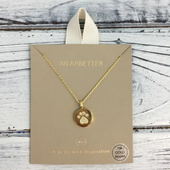 Rhinestone Tiger Paw Necklace