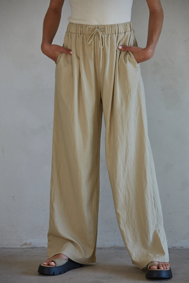 Waist Tie Wide Leg Pants