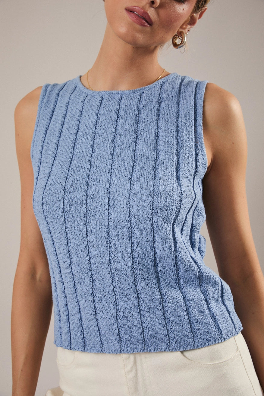 The Blue Simone Boat Neck Tank