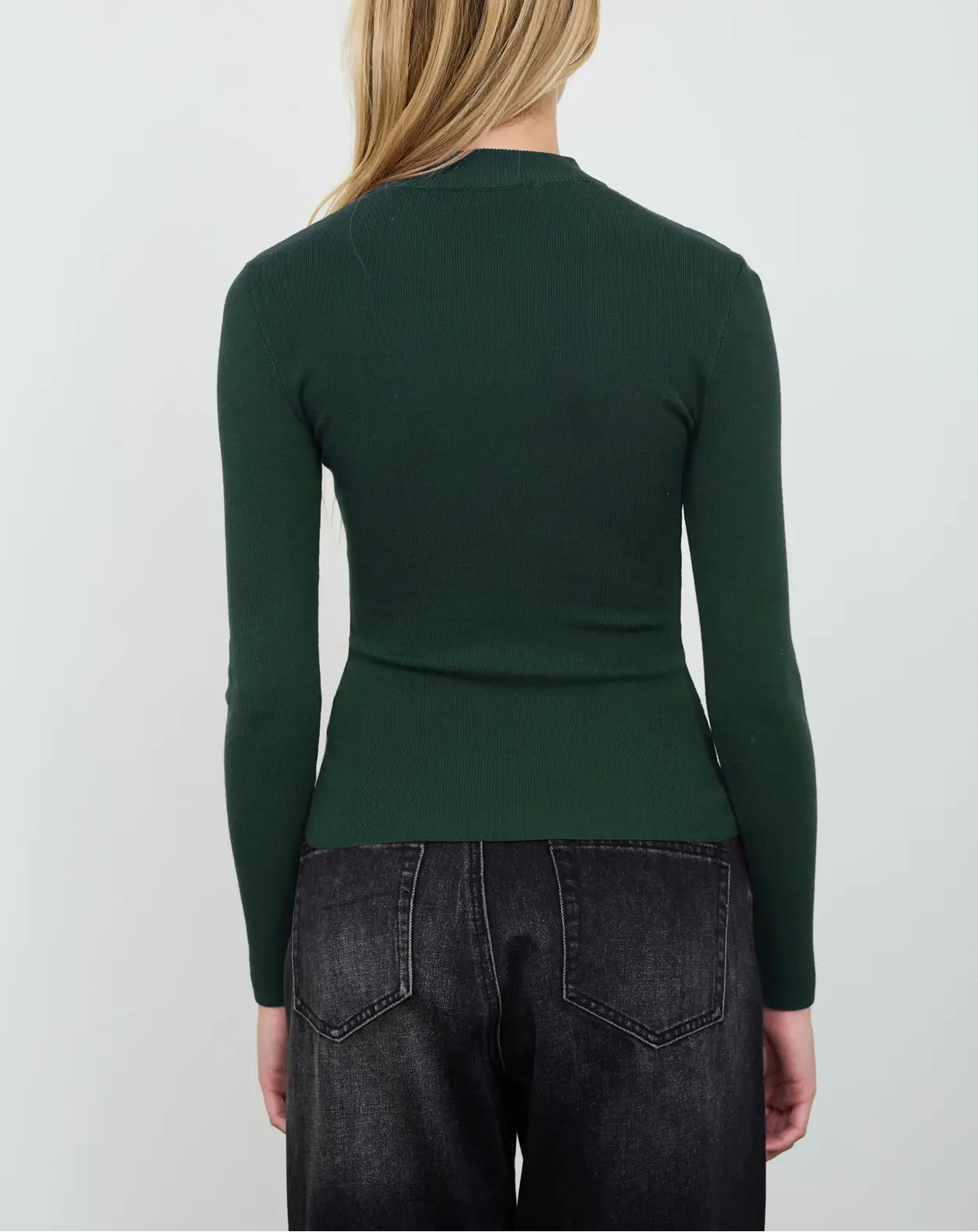 The Kendall Mock Neck Hunter Green