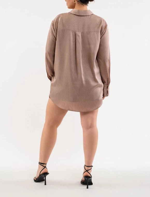 Paula Pinstripe Button Down Top