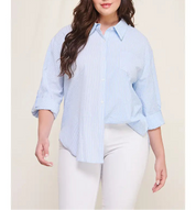 Curvy Addison Striped Button Up