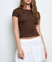 The Maisie Button Knit Top