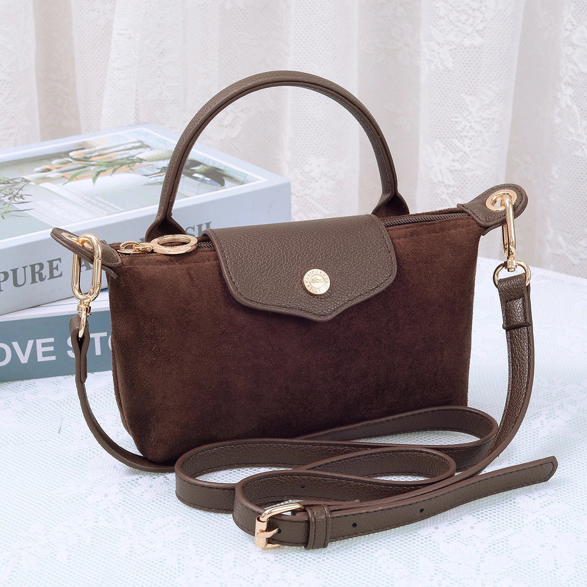 Penny Suede Mini Crossbody Bag
