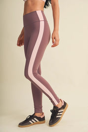 The Studio Stripe Leggings Mauve