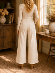 The Willow Wide Leg Pants Cream