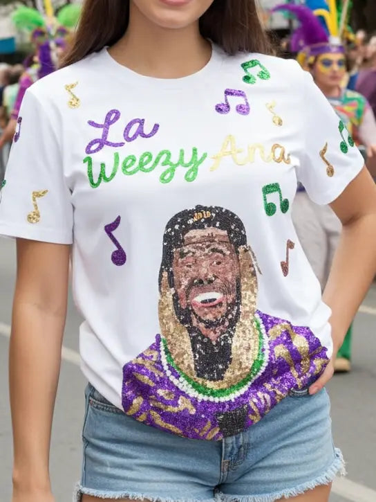 Mardi Gras La Weezy Ana Sequin Top