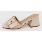 Bella Buckle Heel Ivory