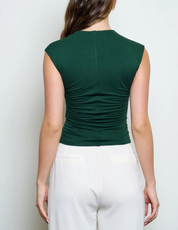 The Elle Ruched Top Hunter Green