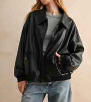 Valentina Pleather Bomber Jacket