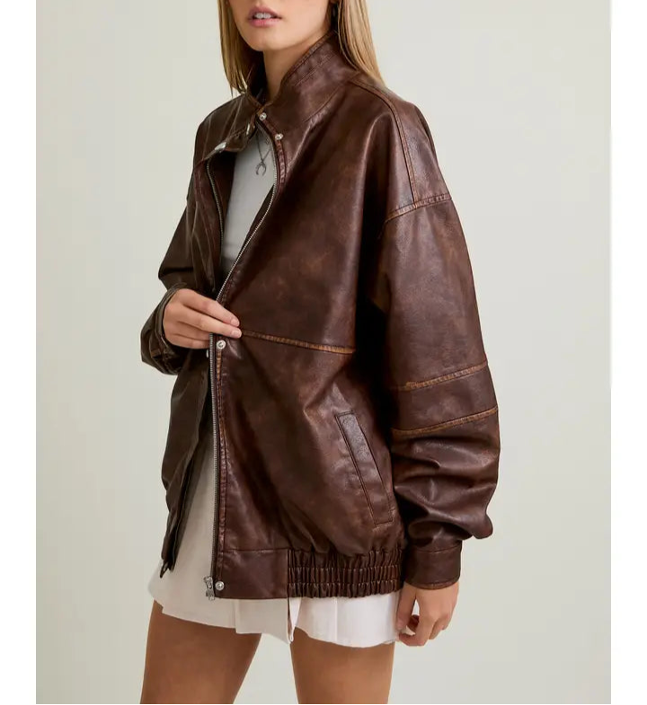 Frankie Faux Oversized Jacket