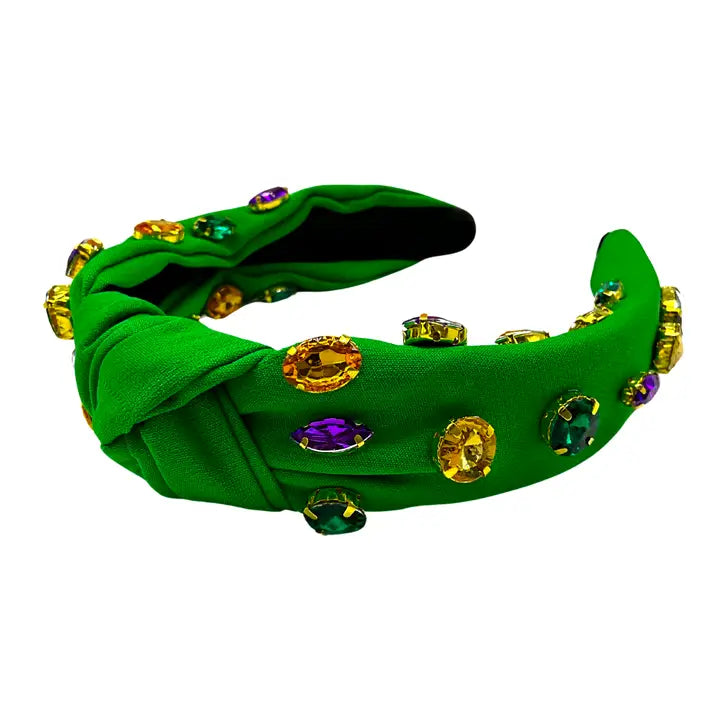 Green Mardi Gras Knot Headband