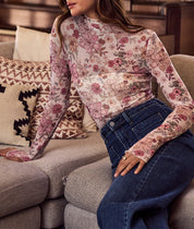Autumn Bloom Mesh Top