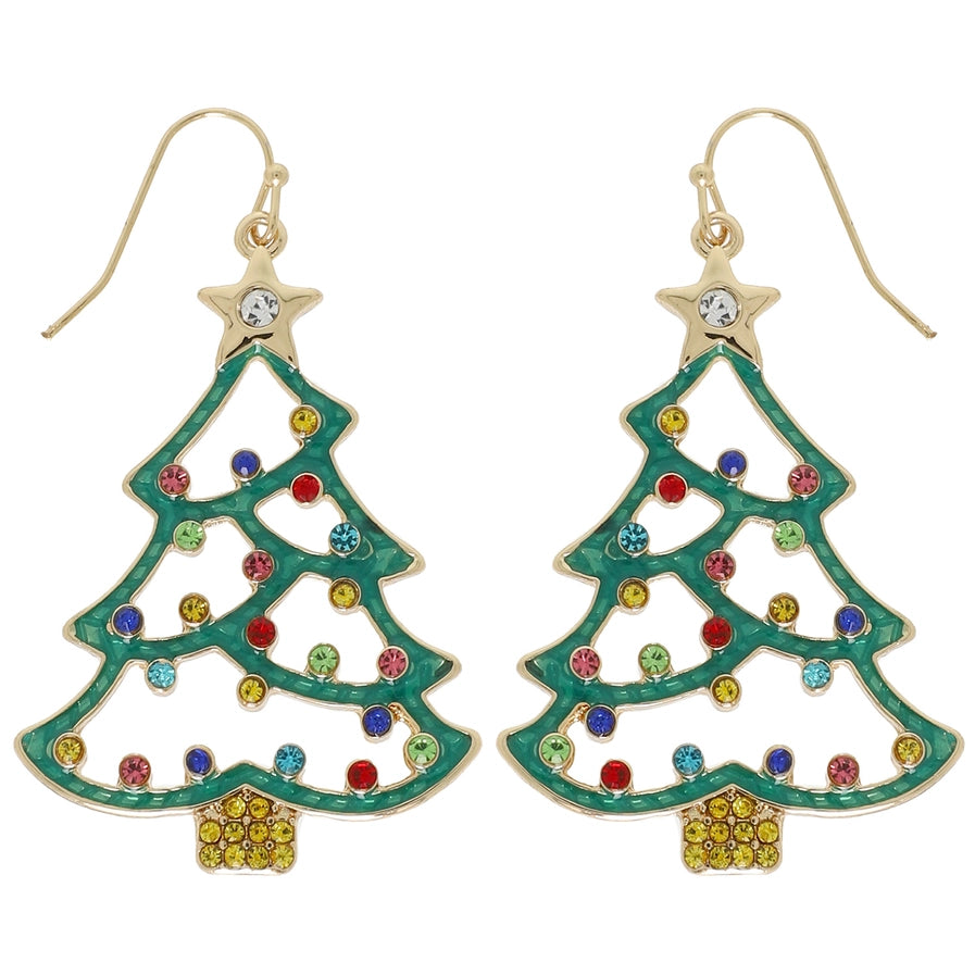 Christmas Tree Epoxy Earrings