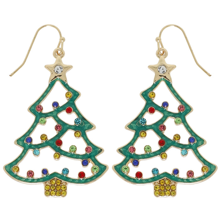 Christmas Tree Epoxy Earrings