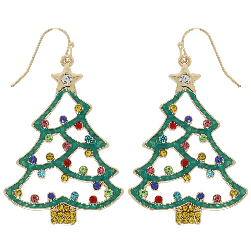 Christmas Tree Epoxy Earrings