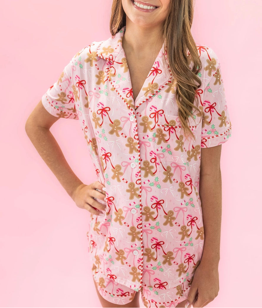 Gingerbread Bows Pajama Set