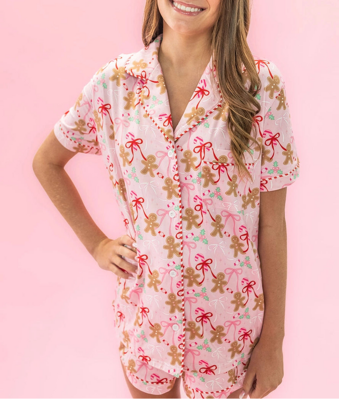 Gingerbread Bows Pajama Set