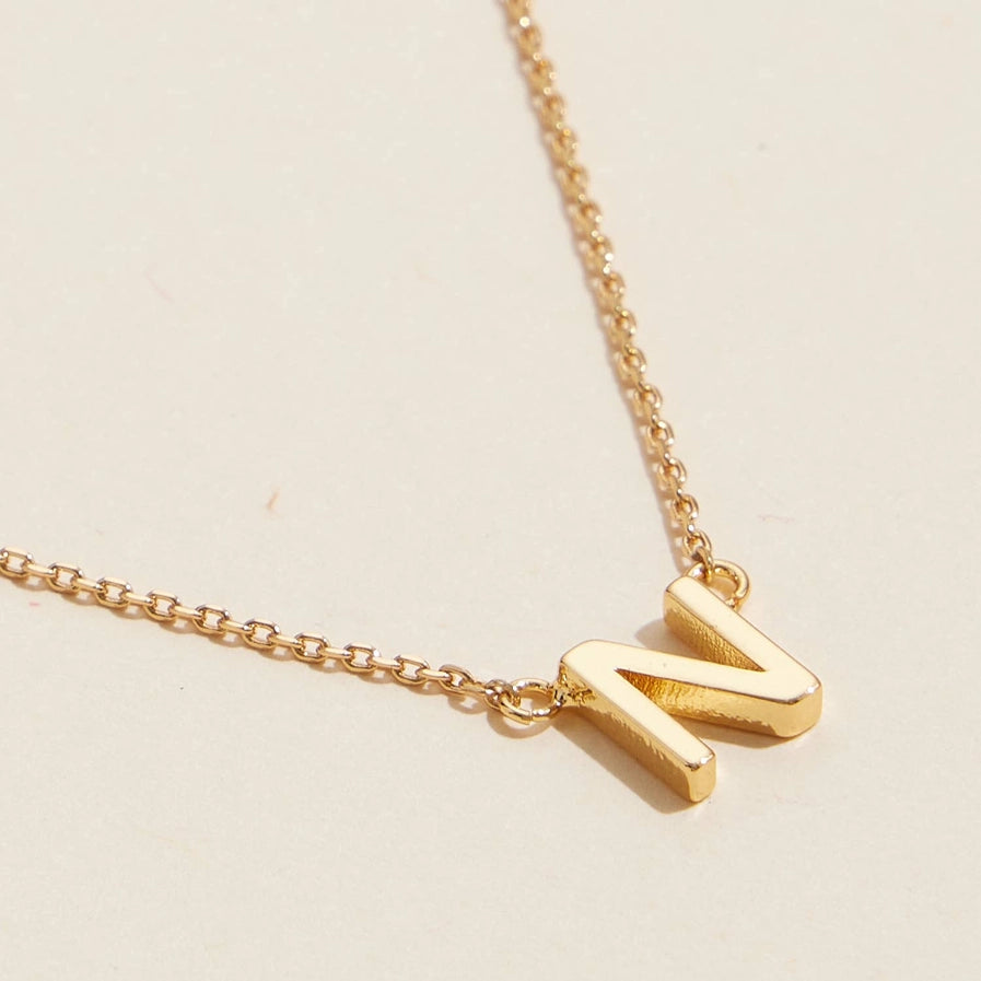 Gold Dipped Initial Letter Necklace