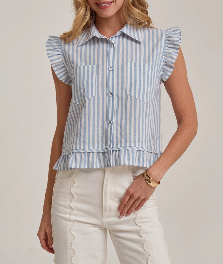 Harbor Stripe Peplum Top