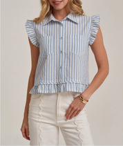 Harbor Stripe Peplum Top