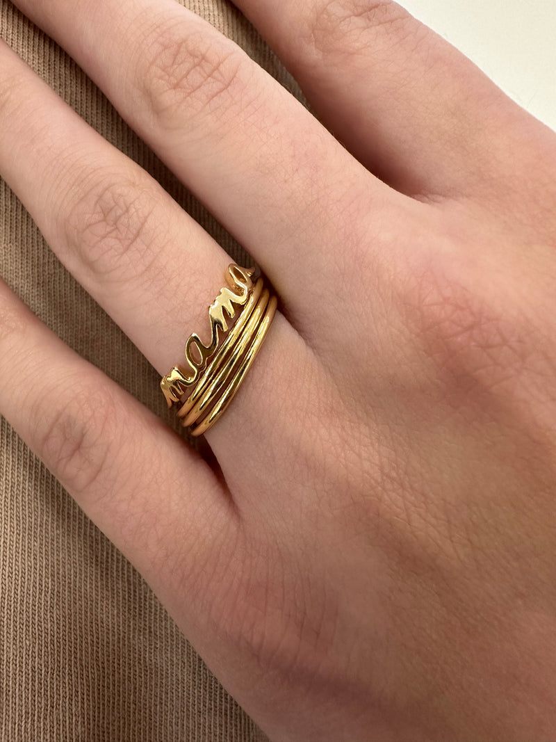 Mama Stack Gold Plated Ring