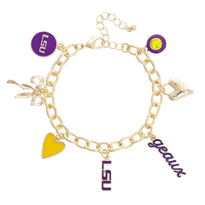 LSU Tigers Charm Bracelet