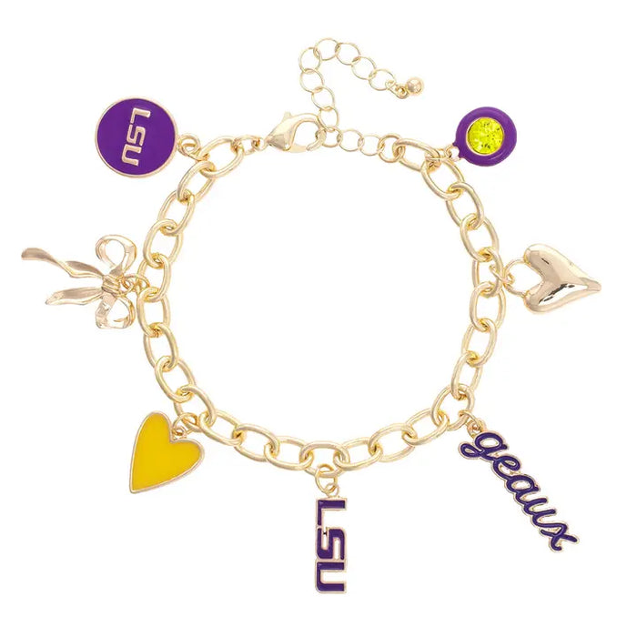 LSU Tigers Charm Bracelet