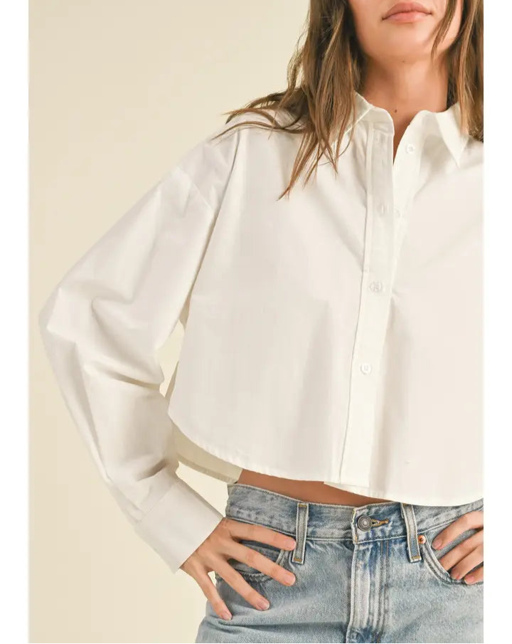 Erica Cropped Button Shirt