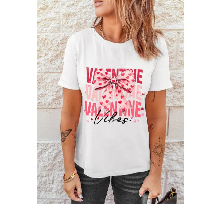 Bow Valentine Vibes Graphic Tee