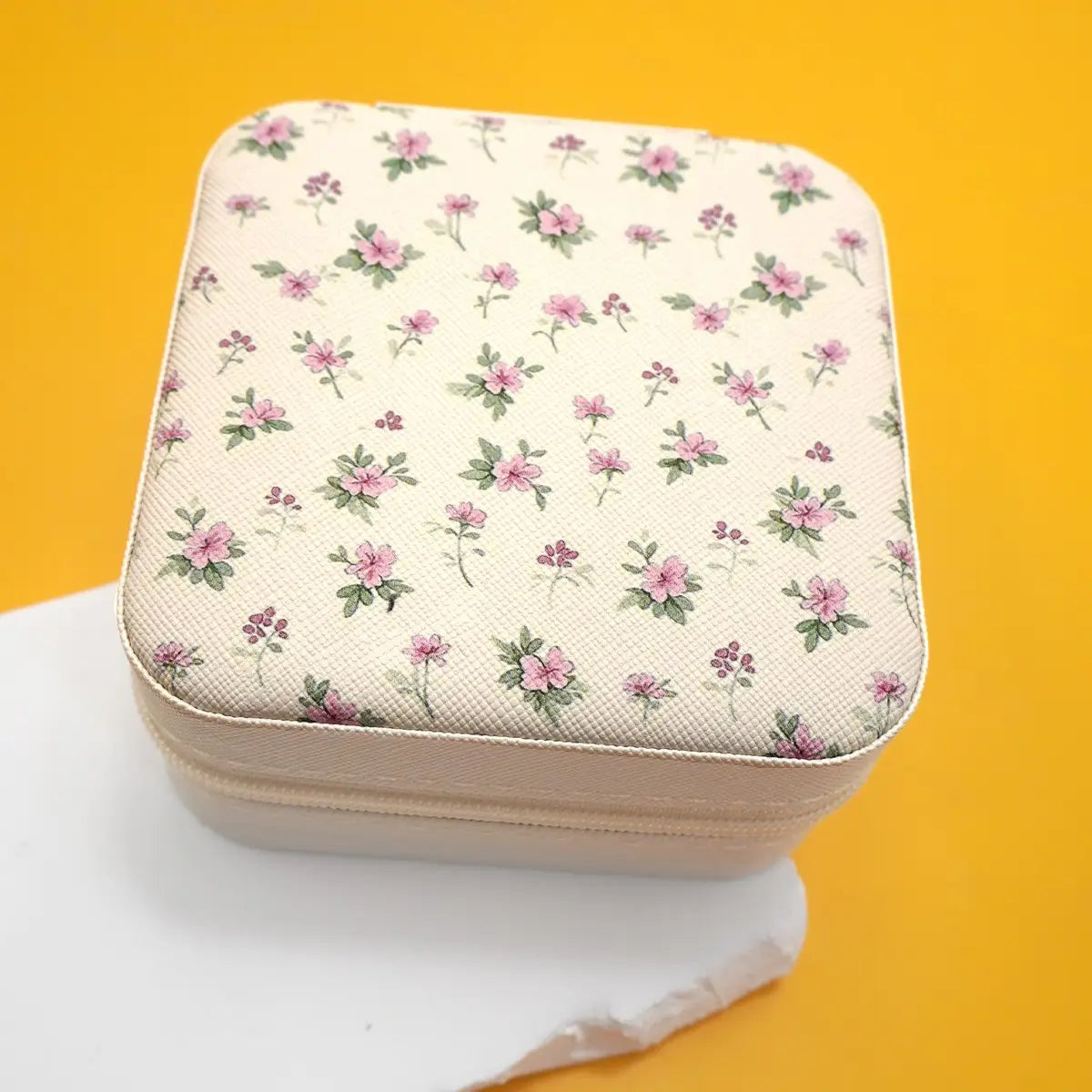 Floral Jewelry Travel Case Pink