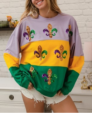 Sequin Fleur De Lis Sweatshirt