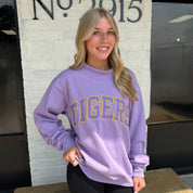 Tigers Varsity Mockneck Sweatshirt Purple