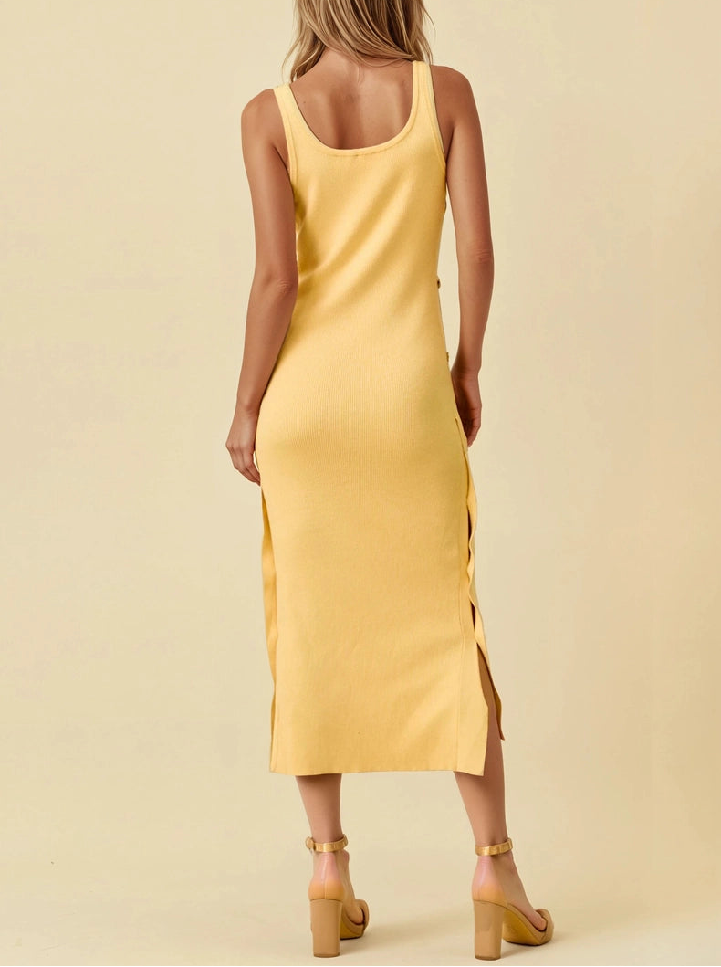 Buttercup Button Midi Dress