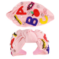 Teacher ABC White Headband