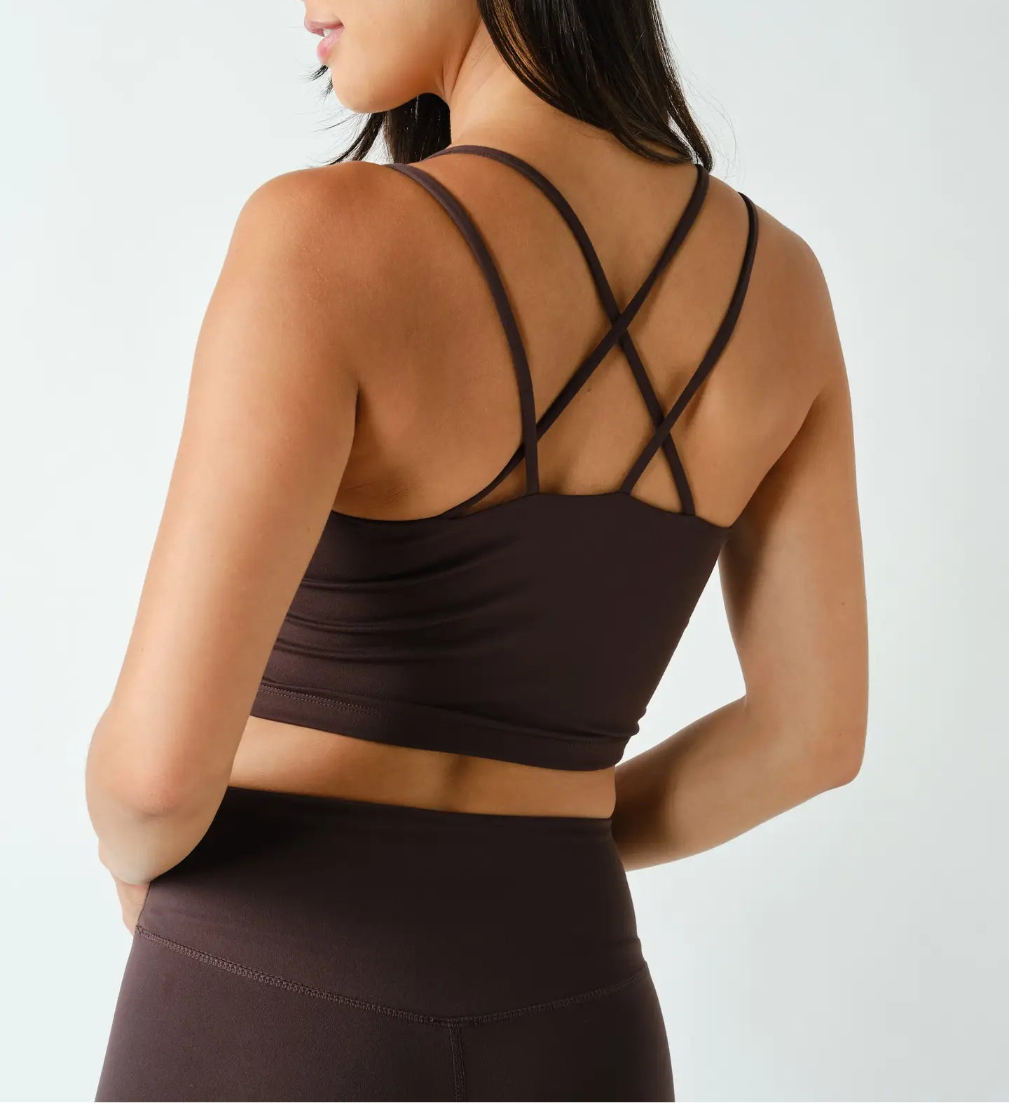 Venice Criss Cross Sports Bra Coffee Bean