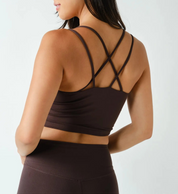 Venice Criss Cross Sports Bra Coffee Bean