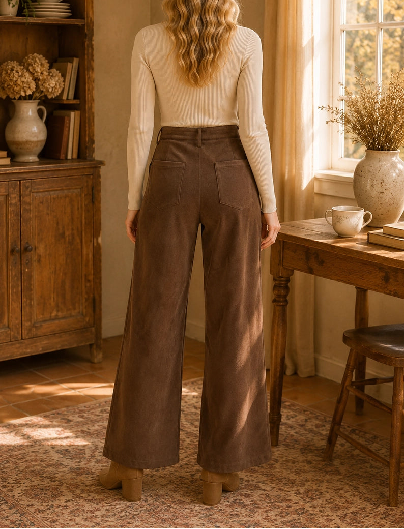 The Willow Wide Leg Pants Brown