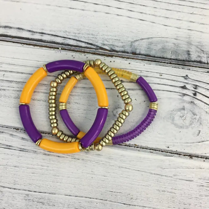 Purple & Gold Bracelet Set