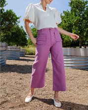 Colette Scallop Pocket Wide-Leg Pant