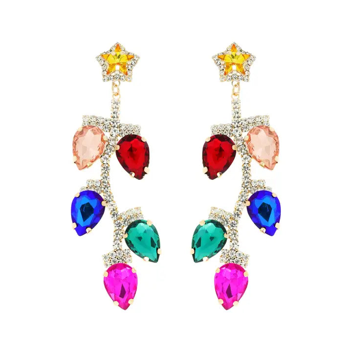 Crystal Christmas Lights Earrings