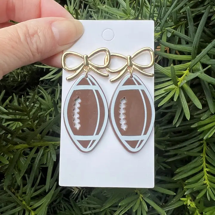 Bow Football Acrylic Earring