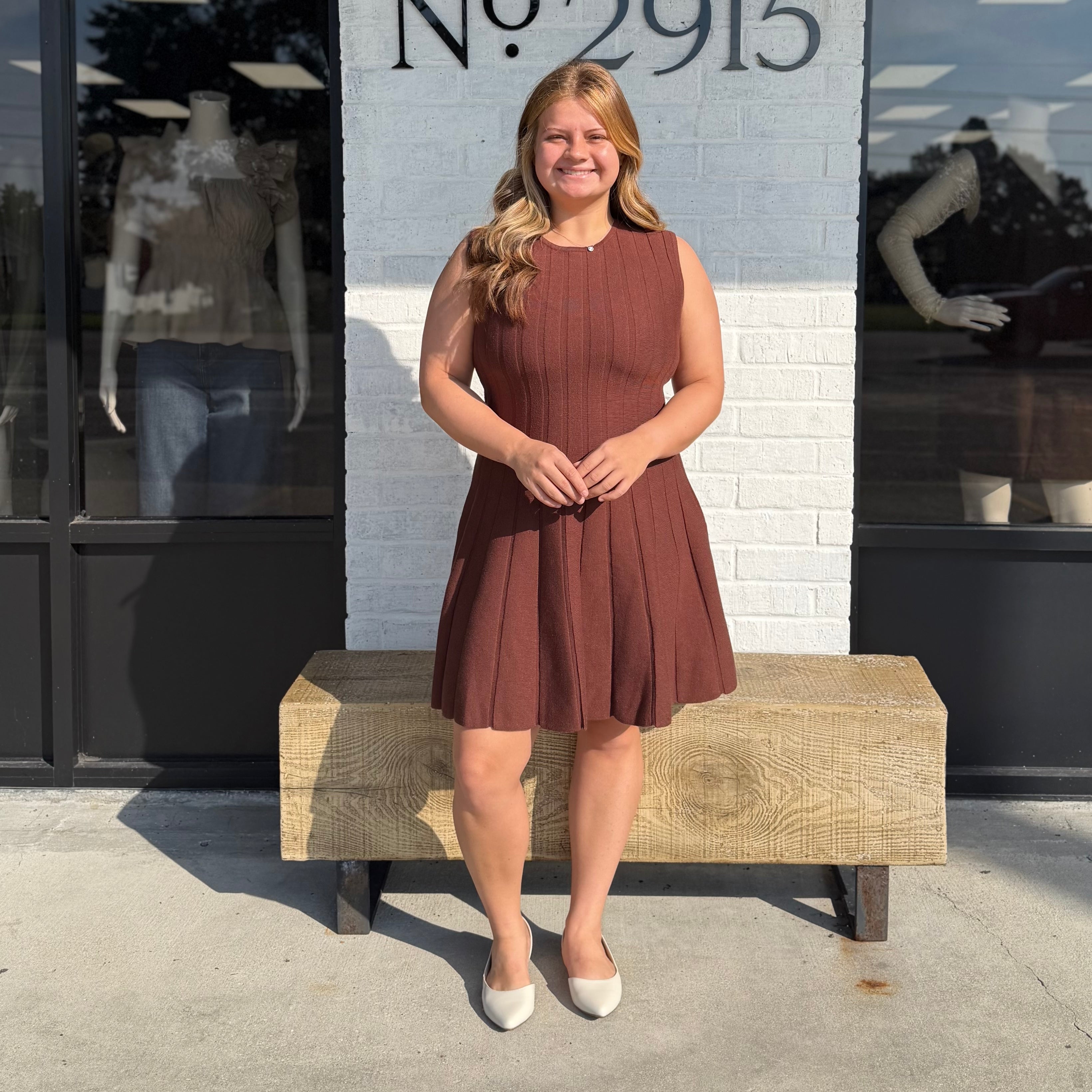 The Brown Sweater Mini Dress