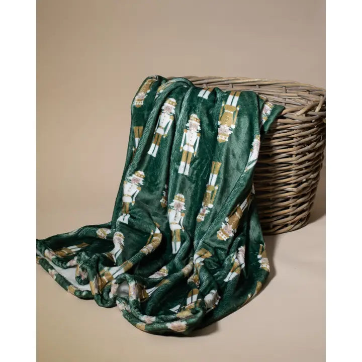 Nutcracker Throw Blanket Green